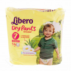 картинка Либеро / Libero Подгузники-трусики Dry Pants Размер 7 (16-26 кг) 14 шт