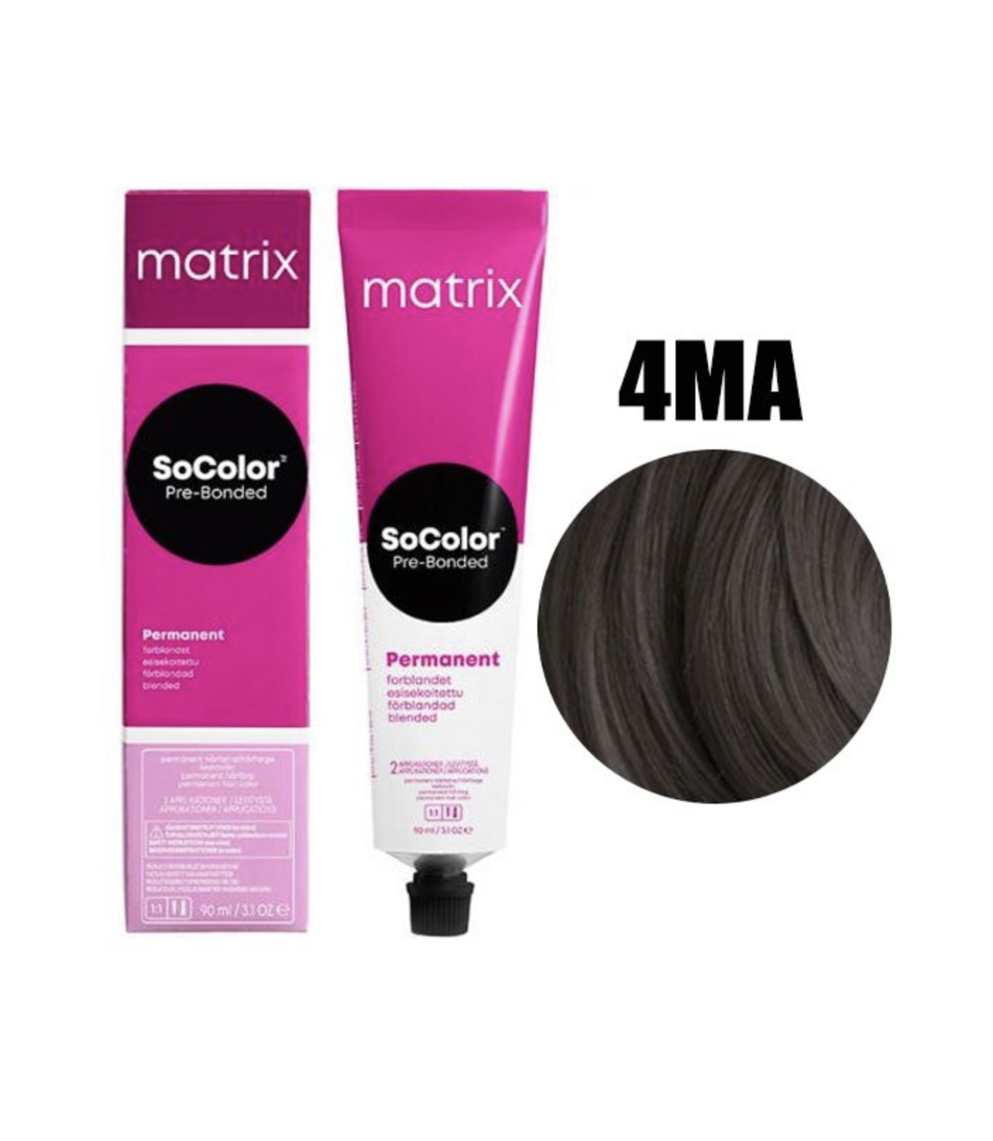 картинка Матрикс / Matrix SoColor Pre-Bonded Краска для волос 4MA шатен мокка пепельный 90 мл