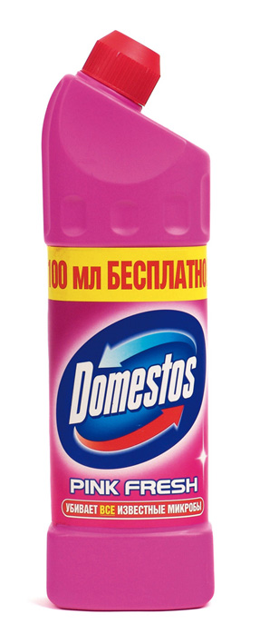 Доместос / Domestos Розовый шторм - Чистящее средство для унитаза, 1л .