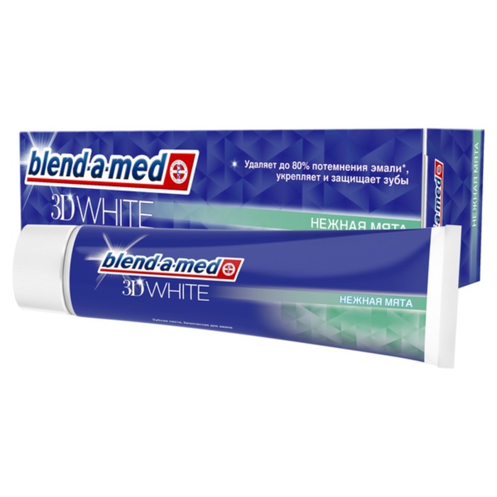 картинка Бленд-а-мед Трехмерное отбеливание / Blend-a-med 3D White - Зубная паста Нежная мята 100 мл