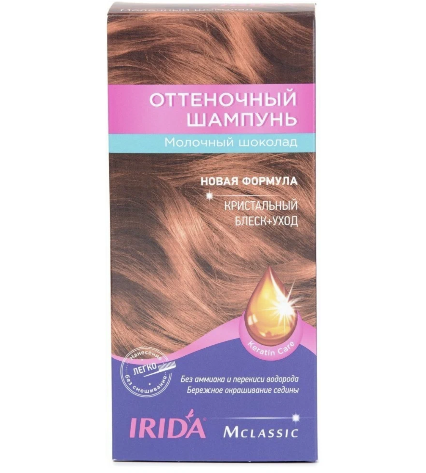 картинка Ирида / Irida М Classic - Оттеночный шампунь для волос блеск-уход тон Молочный шоколад 75 мл