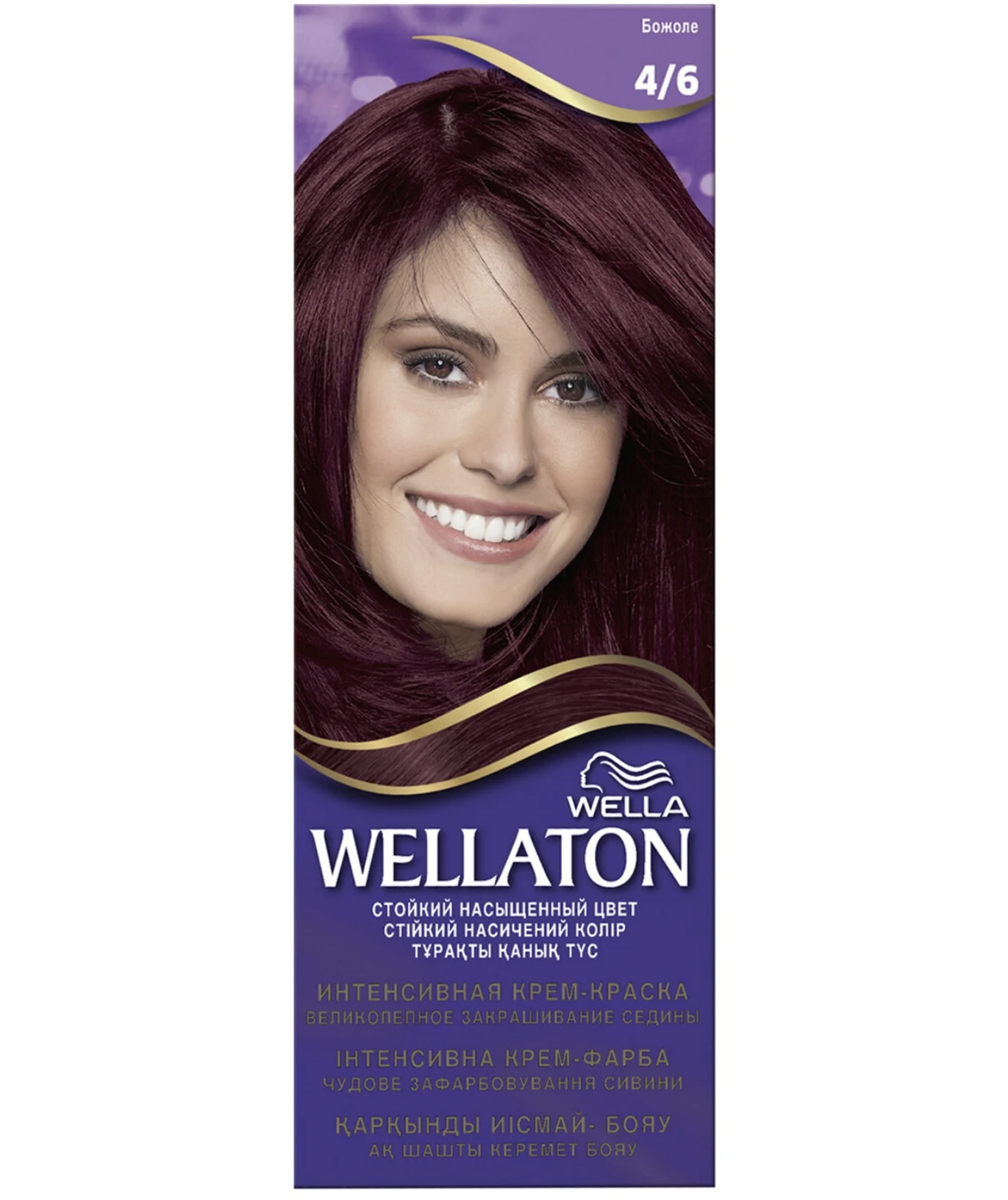 картинка Веллатон / Wellaton - Крем-краска для волос тон 4/6 Божоле 110 мл