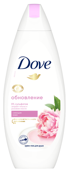 картинка Дав / Dove - Гель для душа Объятия нежности сливочная ваниль и пион 250 мл