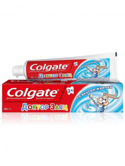 картинка Колгейт / Colgate - Зубная паста детская Доктор заяц от 2+ лет со вкусом жвачки 50 мл от магазина