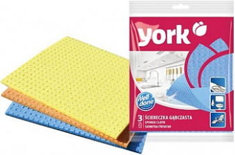картинка Йорк / York - Хозяйственные салфетки губчатые впитывающие для влажной уборки 3 шт от магазина