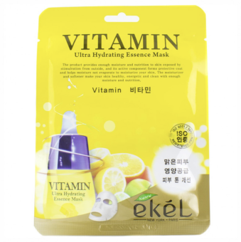картинка Экель / Ekel - Тканевая маска для лица Vitamin Ultra Hydrating Essence с витамином C 25 г от магазина
