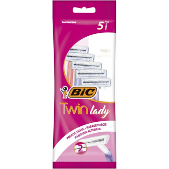 картинка Бик Леди / Bic Lady Twin - Женские одноразовые станки для бритья 5 шт от магазина