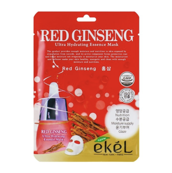 картинка Экель / Ekel - Тканевая маска для лица Red Ginseng Ultra Hydrating Essence Красный женьшень 25 г от магазина