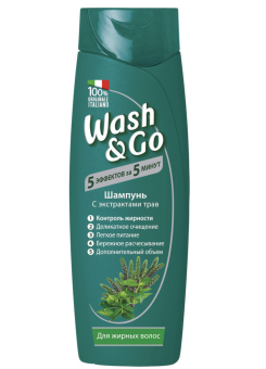 картинка Вош энд Гоу / Wash&Go - Шампунь с экстрактом трав для жирных волос 400 мл от магазина